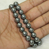 1 String, 10mm Grey Faux Round pearl Beads