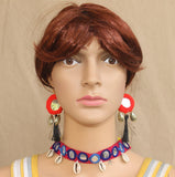 Multicolor Choker and Earrings Set