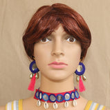 Multicolor Choker and Earrings Set