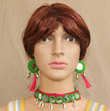 Multicolor Choker and Earrings Set