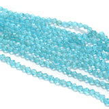 5 Strings Faceted Bicone Glass Beads Turquoise 4mm