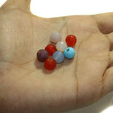 100 Pcs Glass Faceted Round Beads Multicolor 8mm