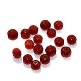 100 Pcs Glass Faceted Round Beads Dark Red 10mm