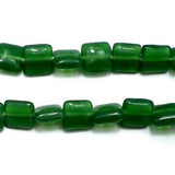 3 Strings Fire Polish Square Beads Green 10mm