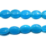 5 Strings Fire Polish Oval Beads Sky Blue 12x8mm