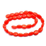 5 Strings Neon Glass Oval Beads Orange 12x9mm