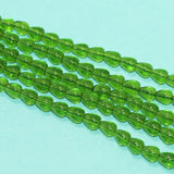 5 Strings 7x6mm Plain Drop Glass Beads