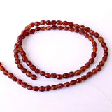 5 Strings Brown Oval Glass Beads 5x4mm