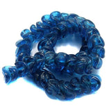 1 string 14mm Twisty Glass Beads Light Blue