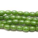 5 strings Glass Beads Oval Peridot SP 4mm