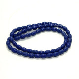 5 strings Glass Oval Beads Blue 6x4mm