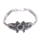 German Silver Tready Stone Bracelet Green