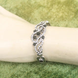 German Silver Tready Stone Bracelet Black