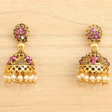 Meenakari Jhumka Earrings White