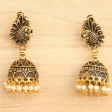 Meenakari Jhumka Earrings White