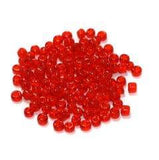 Glass Trans Seed Beads Red 8/0