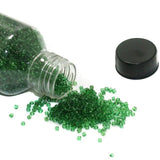 Glass Trans Seed Beads Green 11/0