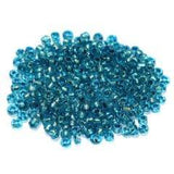 150 Gms Silver Line Glass Seed Beads Turquoise 11/0