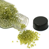 Silver Line Glass Seed Beads Peridot 11/0