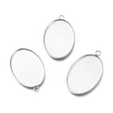 1.25 Inch 304 Stainless Steel Pendant Oval Cabochons Settings