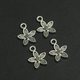 10mm Flower German Silver Charms