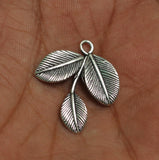 1 Inch Leaf German Silver Charms