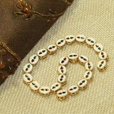 25 Pcs, 10x8mm Golden Meenakari Kundan Kadi Chain Golden